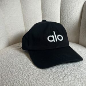 Alo black baseball cap with embroidered logo
