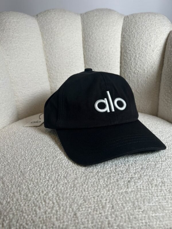 Alo black baseball cap with embroidered logo