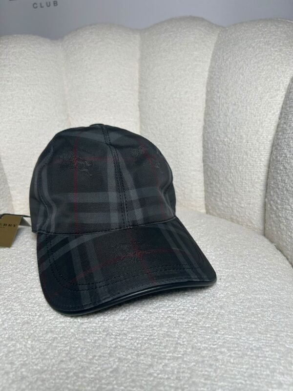 Burberry House check baseball cap in black, front view