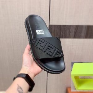 Fendi FF Logo Slides — Black