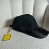 Fendi FF logo baseball cap in black, angled side view