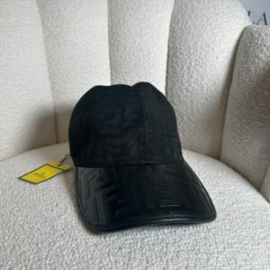 Fendi FF logo baseball cap in black, front view