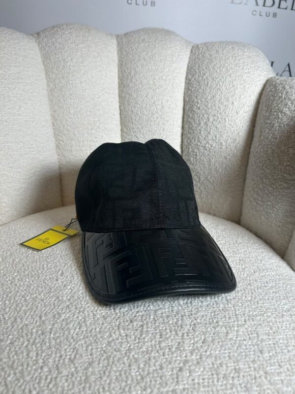 Fendi FF logo baseball cap in black, front view