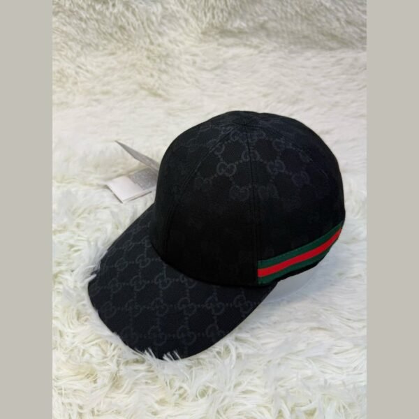 Gucci GG Canvas Baseball Cap — Black, angled view