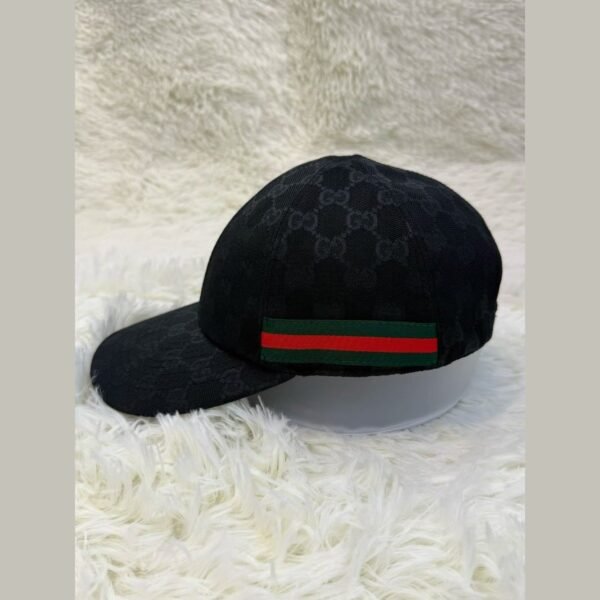 Gucci GG Canvas Baseball Cap — Black, side view