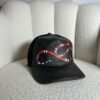 Gucci GG Supreme kingsnake trucker cap in black, front view