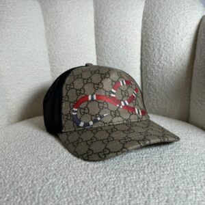 Gucci GG Supreme kingsnake trucker cap, front view