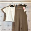 Lululemon mocha crop tee and wide-leg pants set, full outfit
