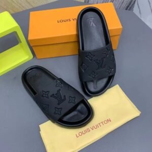 Louis Vuitton Pool Pillow Slides — Black Monogram