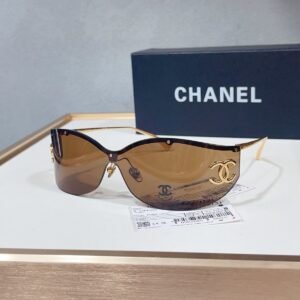 Chanel CH9582 Shield Sunglasses — Brown / Gold